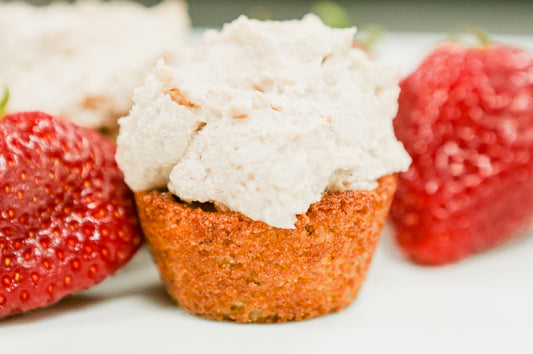 Strawberry with buttercream collettes mini donut cakes gluten free, vegan (Austin Locals January-February only)